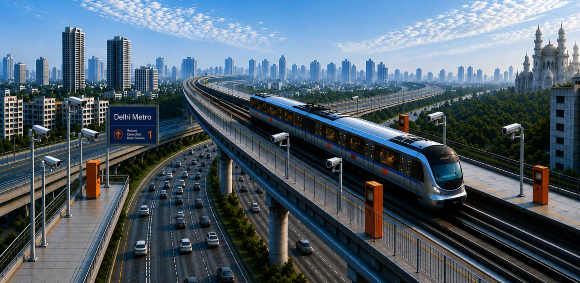 Metro rail system with connected station and operations overlays