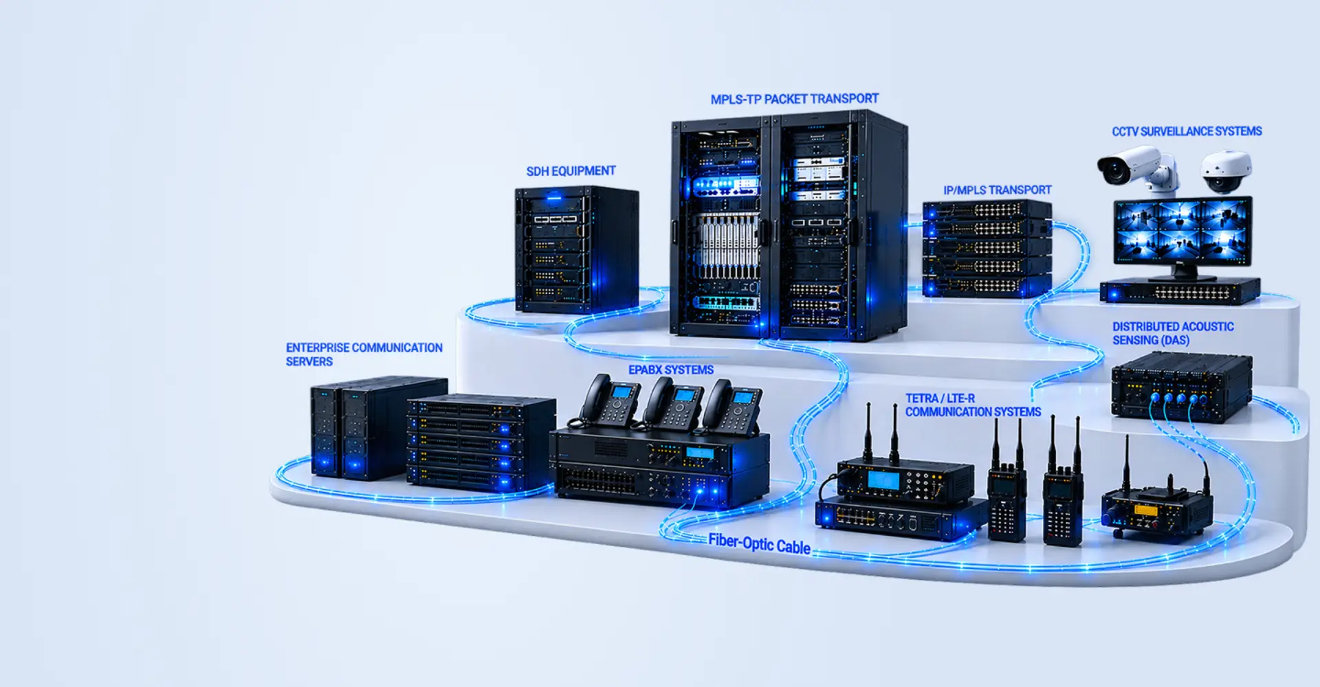 Integrated telecom and surveillance systems backbone