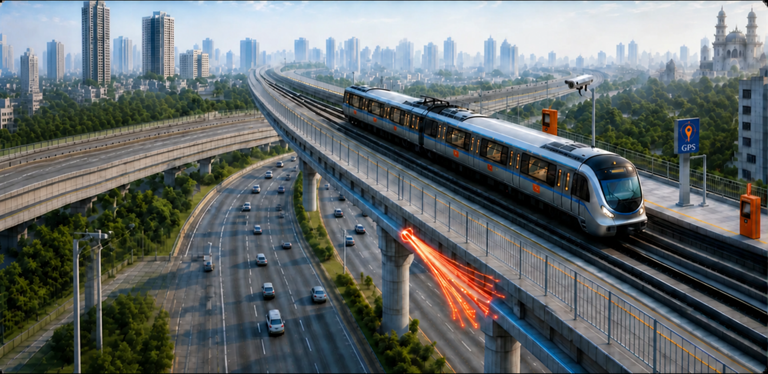 Metro rail system with connected station and operations overlays